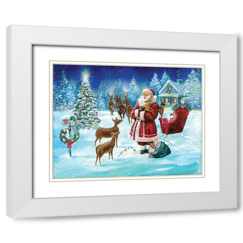 North Pole White Modern Wood Framed Art Print with Double Matting by Manning, Ruane