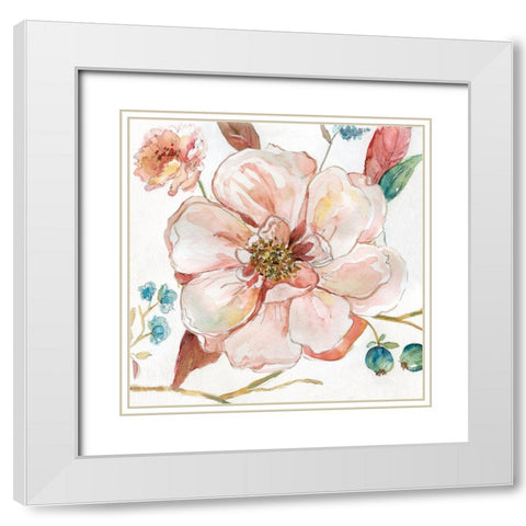 Pastel Garden II White Modern Wood Framed Art Print with Double Matting by Robinson, Carol