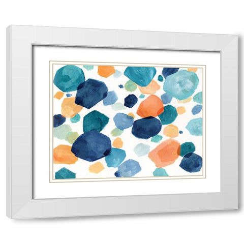 Blueberry Crush White Modern Wood Framed Art Print with Double Matting by Nan
