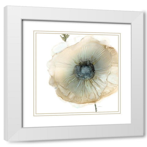 Iridescent Poppy II White Modern Wood Framed Art Print with Double Matting by Robinson, Carol