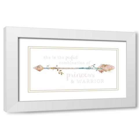 Princess and Warrior White Modern Wood Framed Art Print with Double Matting by Robinson, Carol