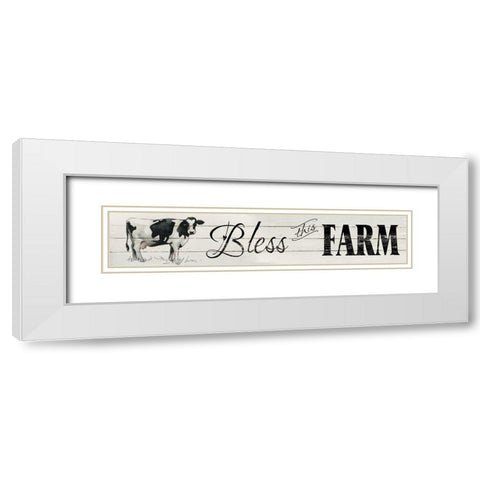 Bless This Farm White Modern Wood Framed Art Print with Double Matting by Robinson, Carol