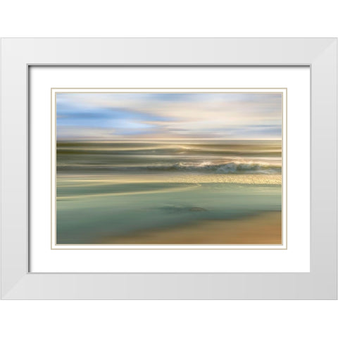 Topaz Light White Modern Wood Framed Art Print with Double Matting by Calascibetta, Mike
