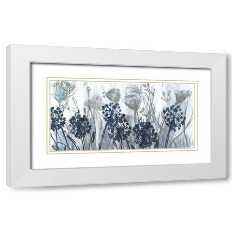 Indigo Field White Modern Wood Framed Art Print with Double Matting by Jill, Susan