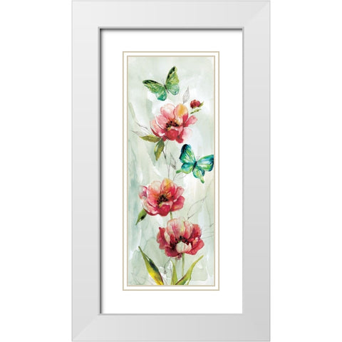 Butterfly Welcome White Modern Wood Framed Art Print with Double Matting by Robinson, Carol