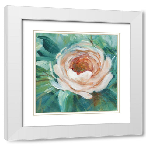 Coral White Modern Wood Framed Art Print with Double Matting by Robinson, Carol