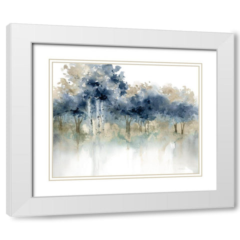 Waters Edge I White Modern Wood Framed Art Print with Double Matting by Robinson, Carol