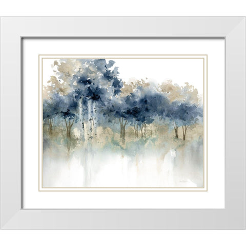 Waters Edge I White Modern Wood Framed Art Print with Double Matting by Robinson, Carol