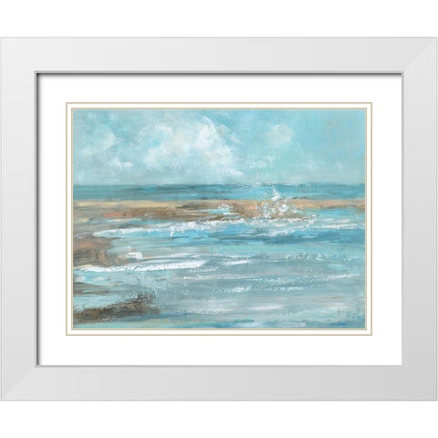 Breaking Waves White Modern Wood Framed Art Print with Double Matting by Swatland, Sally