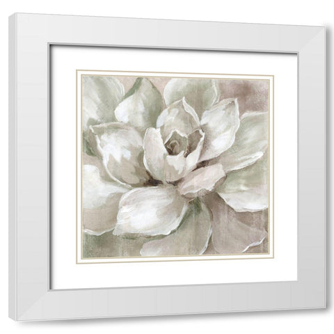 Hazy Summer Succulent White Modern Wood Framed Art Print with Double Matting by Nan