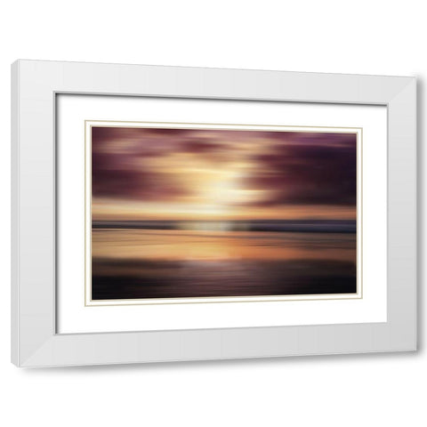 Evening Light White Modern Wood Framed Art Print with Double Matting by Nan