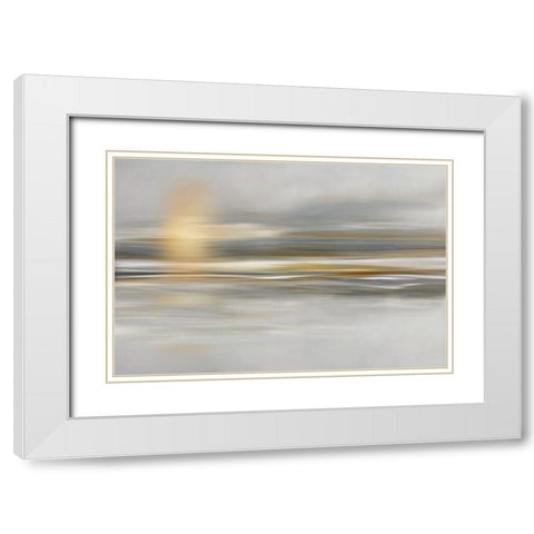 Soft Sea White Modern Wood Framed Art Print with Double Matting by Nan