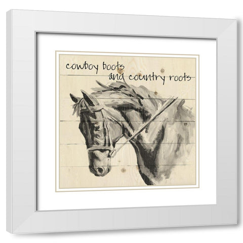 Country Roots White Modern Wood Framed Art Print with Double Matting by Robinson, Carol