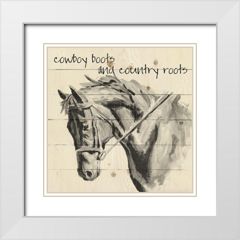 Country Roots White Modern Wood Framed Art Print with Double Matting by Robinson, Carol