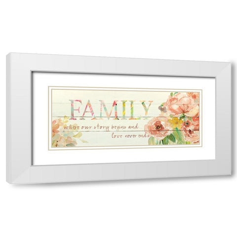 Family Where Our White Modern Wood Framed Art Print with Double Matting by Robinson, Carol