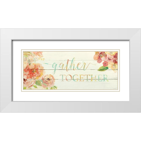 Gather Together White Modern Wood Framed Art Print with Double Matting by Robinson, Carol