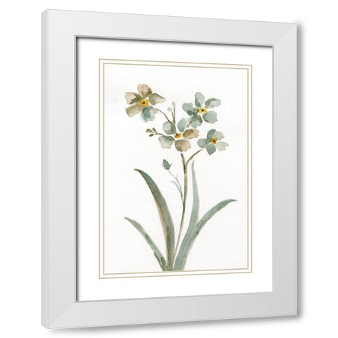 Neutral Botanical II White Modern Wood Framed Art Print with Double Matting by Nan