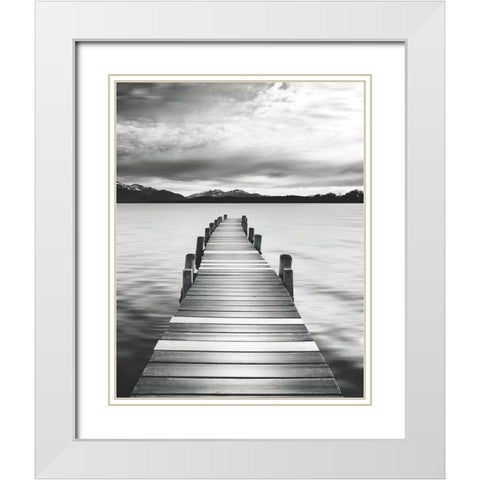 Jetty Black and White Modern Wood Framed Art Print with Double Matting by Delimont, Danita