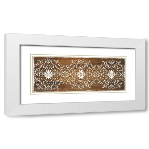 Boho Panel White Modern Wood Framed Art Print with Double Matting by CAD DESIGNS