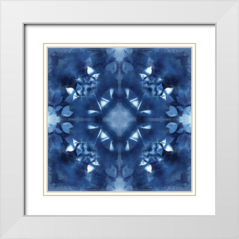 Navy Nature I White Modern Wood Framed Art Print with Double Matting by Nan