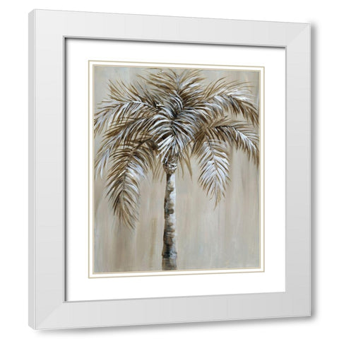 Palm Magic I White Modern Wood Framed Art Print with Double Matting by Nan