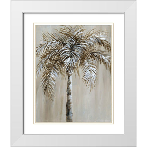 Palm Magic I White Modern Wood Framed Art Print with Double Matting by Nan