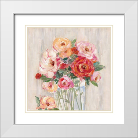 Just Peachy I White Modern Wood Framed Art Print with Double Matting by Swatland, Sally