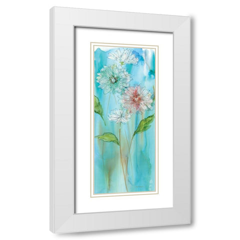 Garden Flow I White Modern Wood Framed Art Print with Double Matting by Robinson, Carol