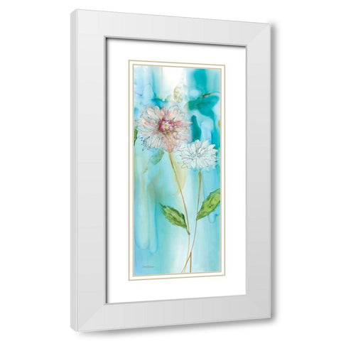 Garden Flow II White Modern Wood Framed Art Print with Double Matting by Robinson, Carol
