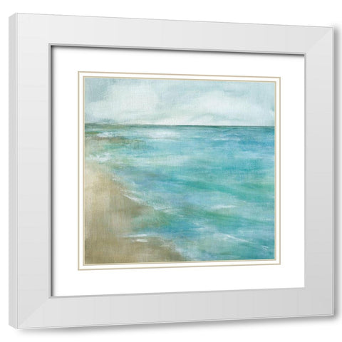 Gentle Tides White Modern Wood Framed Art Print with Double Matting by Robinson, Carol