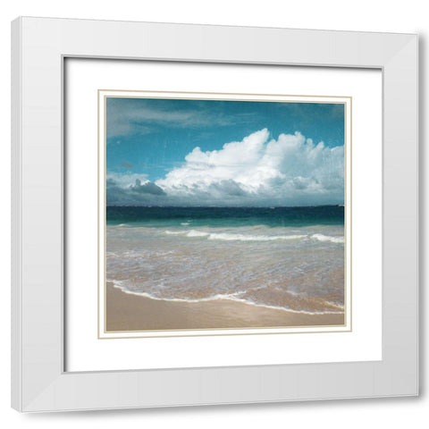 Beach Waves White Modern Wood Framed Art Print with Double Matting by Nan