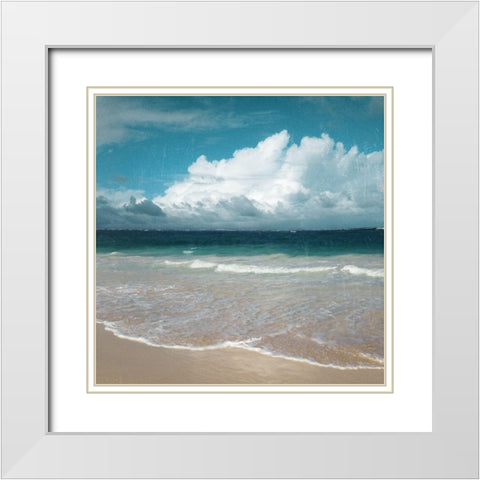 Beach Waves White Modern Wood Framed Art Print with Double Matting by Nan