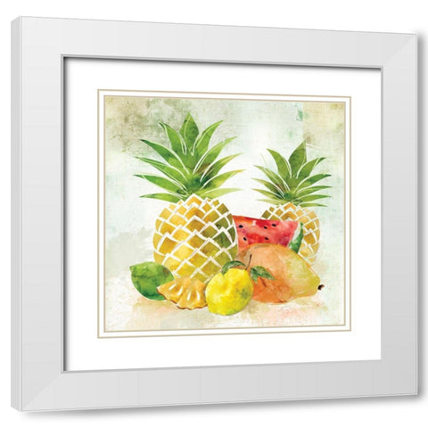 Tropical Fruit II White Modern Wood Framed Art Print with Double Matting by Robinson, Carol