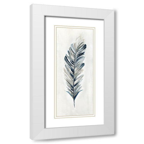 Soft Feathers I White Modern Wood Framed Art Print with Double Matting by Nan