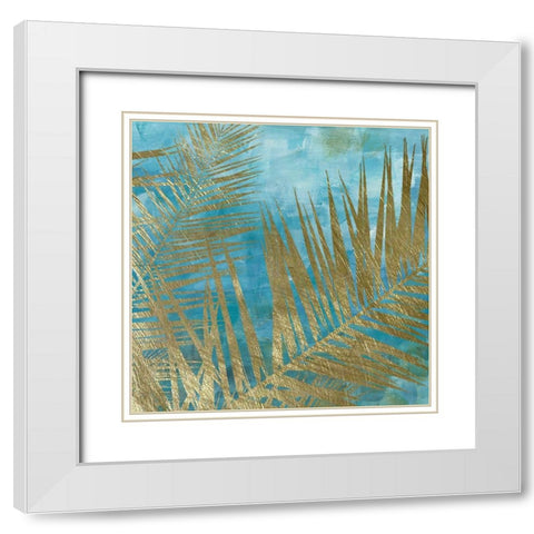 Golden Palm I White Modern Wood Framed Art Print with Double Matting by Craven, Katrina