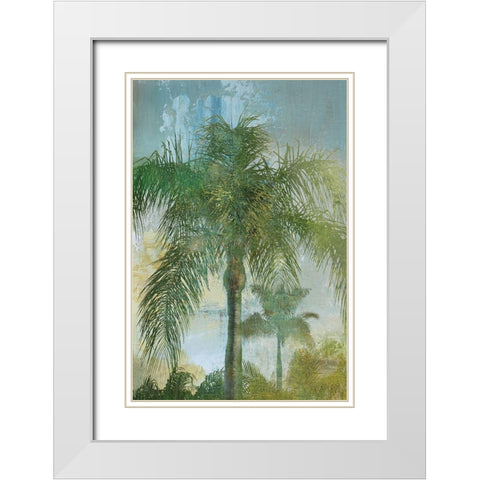 Contemporary Palm White Modern Wood Framed Art Print with Double Matting by Nan