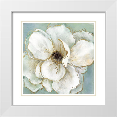 Soft Teal White Modern Wood Framed Art Print with Double Matting by Robinson, Carol