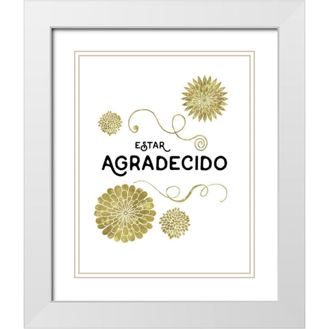 Estar Agradecido White Modern Wood Framed Art Print with Double Matting by Murray, Amanda