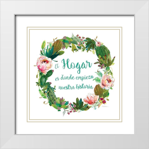 Hogar Historia White Modern Wood Framed Art Print with Double Matting by Robinson, Carol