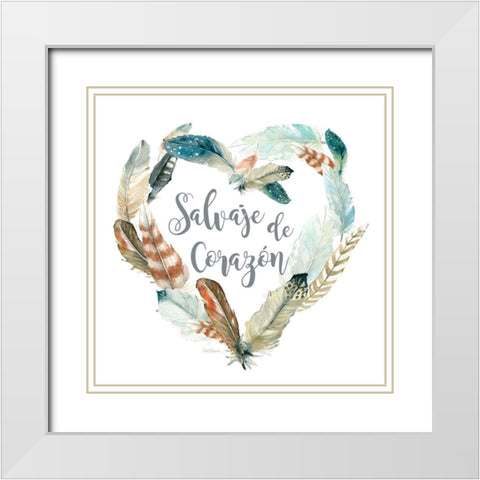 Salvaje de Corazon White Modern Wood Framed Art Print with Double Matting by Robinson, Carol