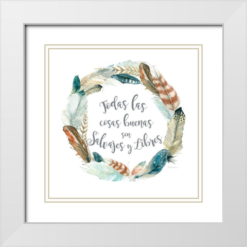 Salvajes Libres White Modern Wood Framed Art Print with Double Matting by Robinson, Carol