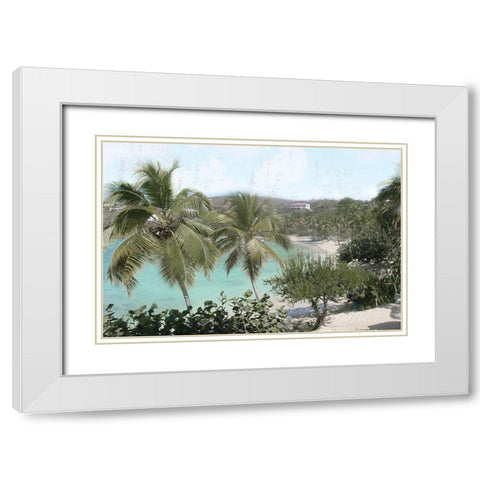 Vacation Paradise White Modern Wood Framed Art Print with Double Matting by Nan