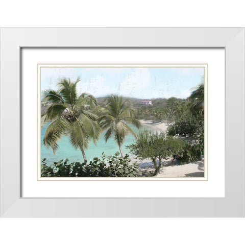 Vacation Paradise White Modern Wood Framed Art Print with Double Matting by Nan