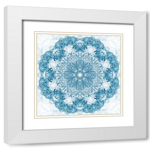 Kaleidoscope Wing White Modern Wood Framed Art Print with Double Matting by Nan