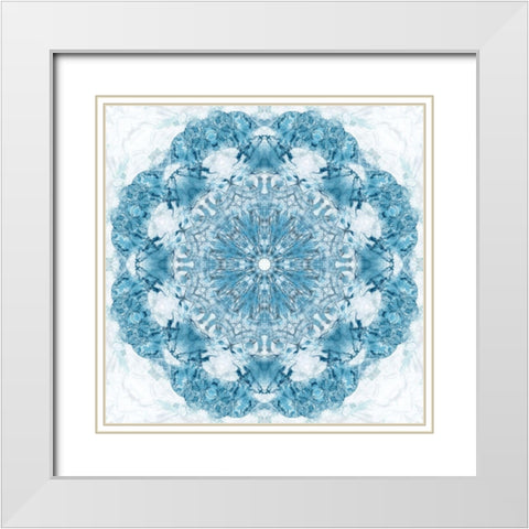 Kaleidoscope Wing White Modern Wood Framed Art Print with Double Matting by Nan