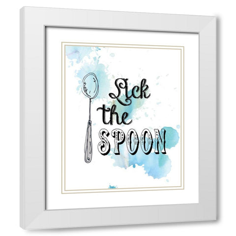 Lick the Spoon White Modern Wood Framed Art Print with Double Matting by Robinson, Carol