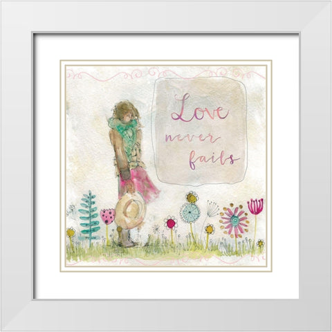 Sketchbook Love White Modern Wood Framed Art Print with Double Matting by Robinson, Carol