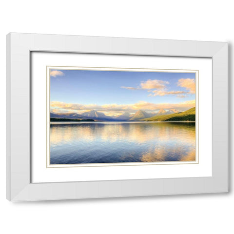 Lake MacDonald White Modern Wood Framed Art Print with Double Matting by Delimont, Danita