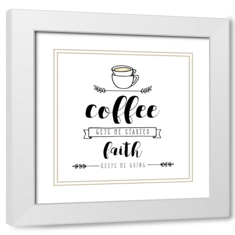 Faith Keeps Me Going White Modern Wood Framed Art Print with Double Matting by Murray, Amanda