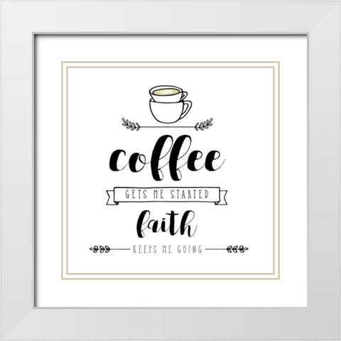 Faith Keeps Me Going White Modern Wood Framed Art Print with Double Matting by Murray, Amanda